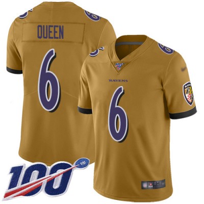 Nike Baltimore Ravens #6 Patrick Queen Gold Men's Stitched NFL Limited Inverted Legend 100th Season Jersey